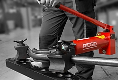 Использование трубогиба гидравлического ручного с открытой пластиной Ridgid 3801