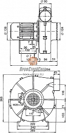 Размеры центробежного вентилятора среднего давления Leister Aso